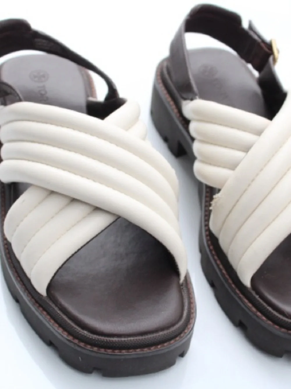 Tory Burch Quilted Leather Crisscross Slingback Lug Sandals